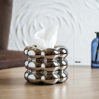 علبة مناديل بتصميم عصري باللون الرمادي مقاس 15 سم