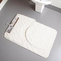 طقم دعاسة حمام بتصميم عصري باللون الابيض - 3 حبة