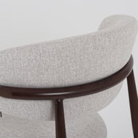 كرسي قماش بقواعد معدن لون رمادي X بني مقاس 45x48x7...