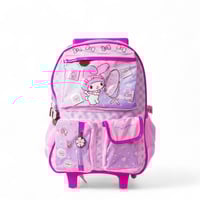 شنطة ترولي مدرسية مع مقلمة بتصميم كرتوني لون وردي...