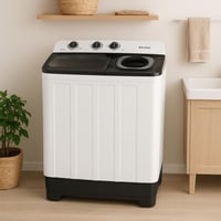 غسالة حوضين جستنغ هاوس 7 كيلو باللون الابيض والاسو...