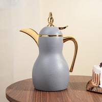 ترمس بتصميم مميز باللون الرمادي والذهبي - 0.35 لتر