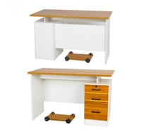 مكتب خشب مع ادراج لون بني فاتح x أبيض مقاس 120x60x...