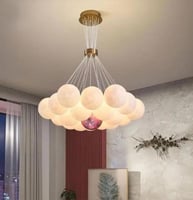 ثريا معلقة معدن x بلاستيك بتصميم أنيق لون ذهبي x أ...