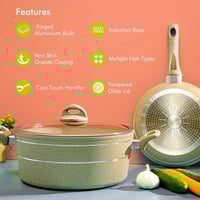 طقم قدور جرانيت من رويال فورد 9 قطعة باللون البيج