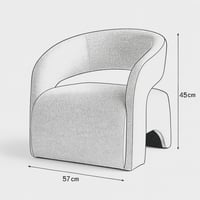 كرسي قماش بتصميم عصري لون بيج مقاس 57x45 سم