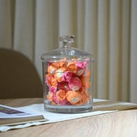 علبة تقديم الحلوي زجاج بغطاء بتصميم مميز باللون ال...