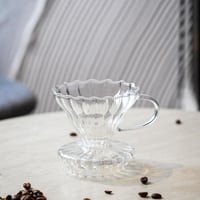 فلتر تقطير للقهوة زجاج لون شفاف