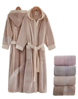 روب حمام بتصميم مميز باللون الرمادي