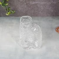 فازة زجاج بتصميم ديكورى أنيق باللون الشفاف مقاس 14...