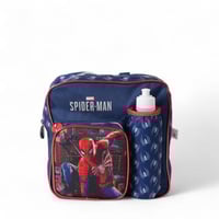 شنطة ظهر مدرسية مع زمزمية بتصميم الرجل العنكبوت لو...