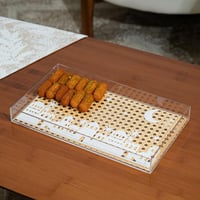 صحن تقديم أكريليك رمضاني شفاف بلمسة راتان