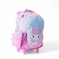 شنطة ترولي مدرسية بتصميم كرتوني لون ازرق ووردي مقا...