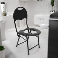 كرسي مرحاض مع مسند ظهر مقاس 72x37 سم باللون الأسود