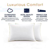 وسادة سرير لون أبيض بخط ذهبي مقاس 75x50x15 سم