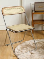 كرسي قابل للطي بتصميم شبكي أنيق وهيكل معدني خفيف و...