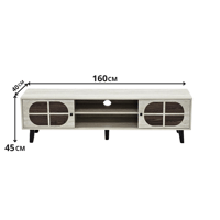 طاولة تلفزيون خشب باللون الابيض مقاس 160x45x40 سم