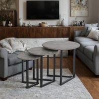 طاولات خدمة متداخلة بتصميم عصرى مميز - 3 قطع لون ر...