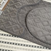 طقم دعاسة حمام بتصميم عصري باللون الرمادي - 3 حبة