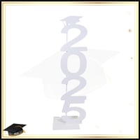 ستاند تخرج خشب بتصميم قبعة التخرج برقم 2025 لون اب...