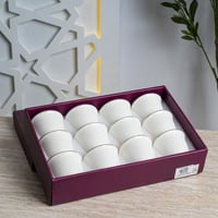 طقم فناجين قهوة سيراميك أبيض فاخر بتفاصيل أنيقة لل...