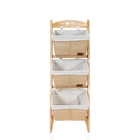 ستاند خشب بسلال 3 أدوار باللون البيج مقاس 99 سم
