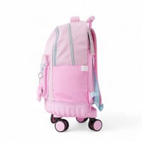 شنطة مدرسية ترولي بوز مع مقلمية بلون وردي ناعم مع...