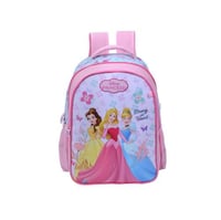 شنطة ظهر مدرسية مع مقلمة بتصميم اميرات لون وردي مق...