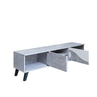 طاولة تلفزيون خشبيه بلون ابيض ورمادي – 160×40×45 س...