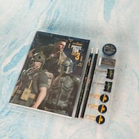 مجموعة قرطاسية بتصميم بابجي لون اسود - 10 قطع