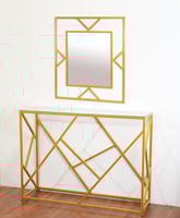 كونسول ستيل مع مرايا بتصميم مميز باللون الذهبى