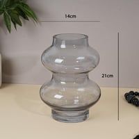 فازة زجاج بتصميم اسطواني مميز لون اسود شفاف مقاس 1...