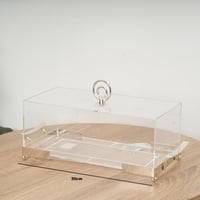 صحن تقديم الحلوي بغطاء لون شفاف مقاس 30 سم - عيد ا...