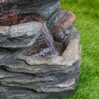 نافورة مياة مضيئة بتصميم مميز لون بني مقاس 84x30x2...