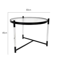 طاولة جانبية زجاج x معدن بتصميم دائرى باللون الاسو...