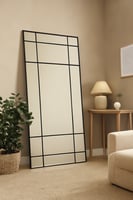 مرايا جدارية بتصميم مميز لون اسود 180x90سم