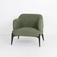 كرسي منجد بالمخمل لون أخضر غامق مقاس 53x75x53 سم