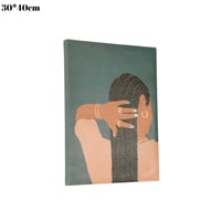 لوحة جدارية فنية بتصميم مميز علي شكل فتاة بالوان م...