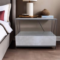 كومدينه سرير مع رف تخزين لون رمادي – 45×61×40 سم