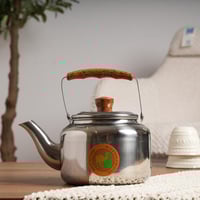 ابريق شاي بتصميم عصري لون فضي سعة 1 لتر