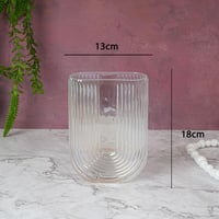 فازة زجاج بتصميم رائع مضلع لون شفاف مقاس 13x18 سم