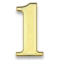 رقم 1 ذاتي اللصق باللون الذهبي مقاس 6.5x12.5 سم