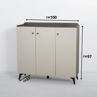 خزانة أحذية خشب لون بني x أبيض مقاس 100x33x97 سم