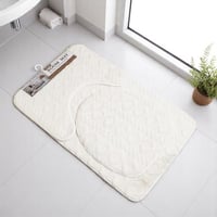 طقم دعاسة حمام بتصميم عصري باللون الابيض - 3 حبة