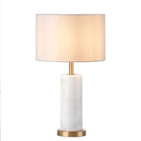 اباجورة طاولة رخام بتصميم عصري لون ابيض وذهبي