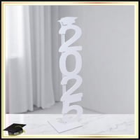 ستاند تخرج خشب بتصميم قبعة التخرج برقم 2025 لون اب...