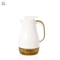 ترمس بتصميم فريد لحفظ المشروبات باللون الابيض و ال...