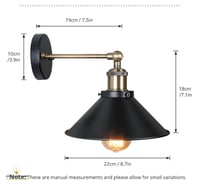 اضاءة جداريه مفرد بتصميم عصري لون اسود