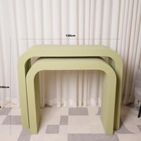 كونسول خشب بتصميم فخم باللون الاخضر - 2 حبة