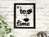 لوحة ديكورية (وقت الشاي) لجدار الحائط - لون أسود